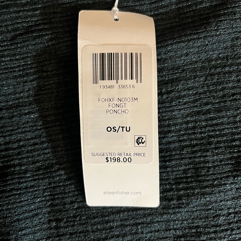 Eileen Fisher Charcoal Poncho - Picture 5 of 6